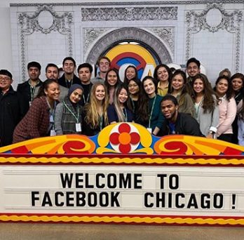 American Marketing Association members visiting the Facebook offices 