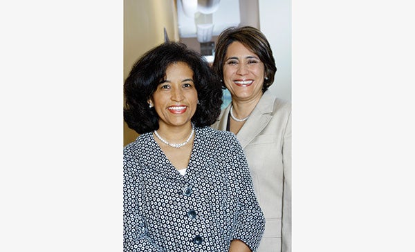 Maria Prado ’86 and Hilda Renteria ’86