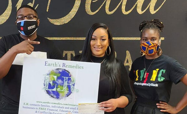 So Bella Beauty Bar receiving a grant from Earth's Remedies