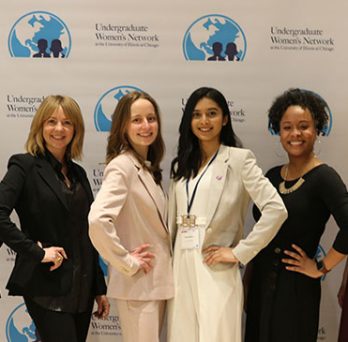 Undergraduate Women's Network executive leaders with conference speakers 