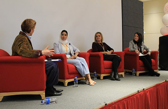 A panel discussion at the 2022 Women in Business Conference