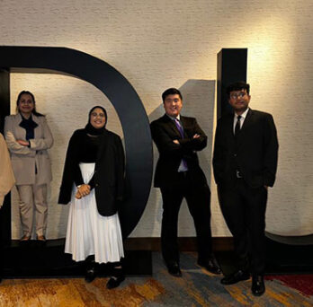 UIC Business students Maha Rahman, Mahira Shujathullah, Muneeba Hasan, George Maxxwell 
