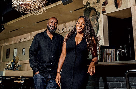 Eric Williams, BS Finance '93, owner of The Silver Room and co-founder of the Bronzeville Winery, and Cecilia Cuff of The Nascent Group, co-founder of the Bronzeville Winery